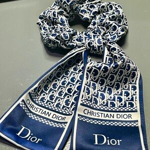 Dior Navy and White Hair Tie